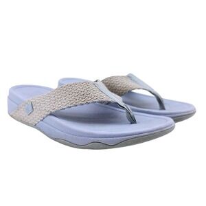 Fit Flop Gold Animal Print Sandals - Size 9